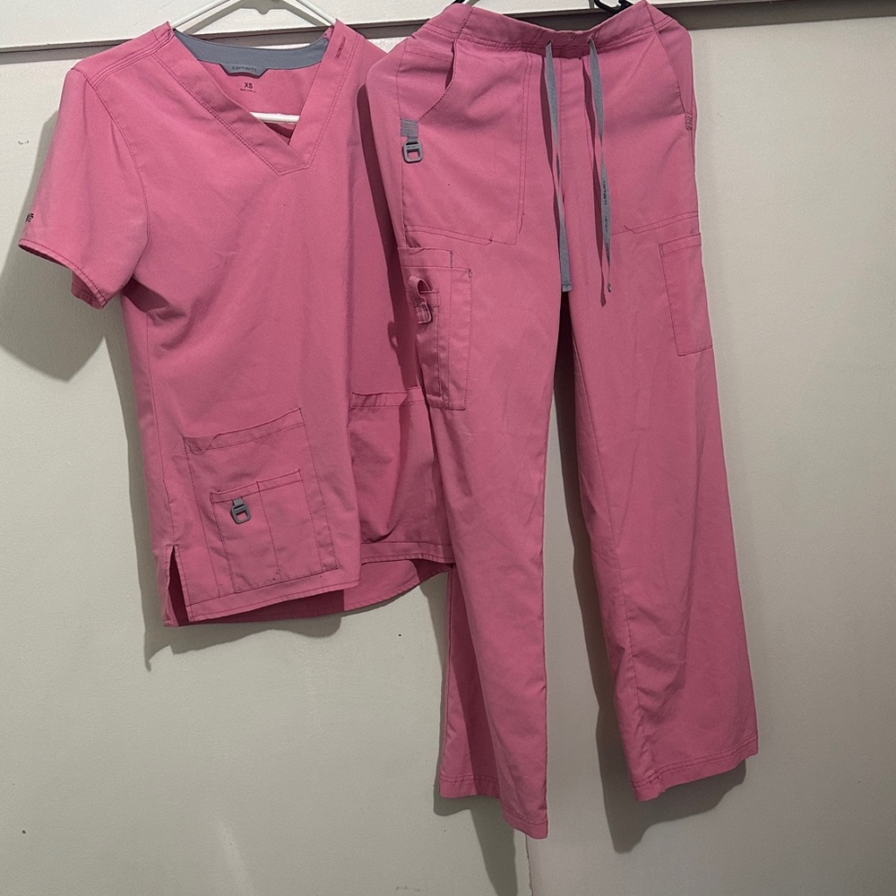 Carhartt Women's Pink Pants and Top Scrub Set